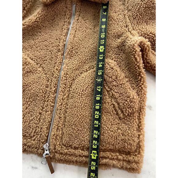 $1900 Gant Shearling & Leather Jacket Tan Men Size S/M - NEW w Tags - Picture 8 of 10